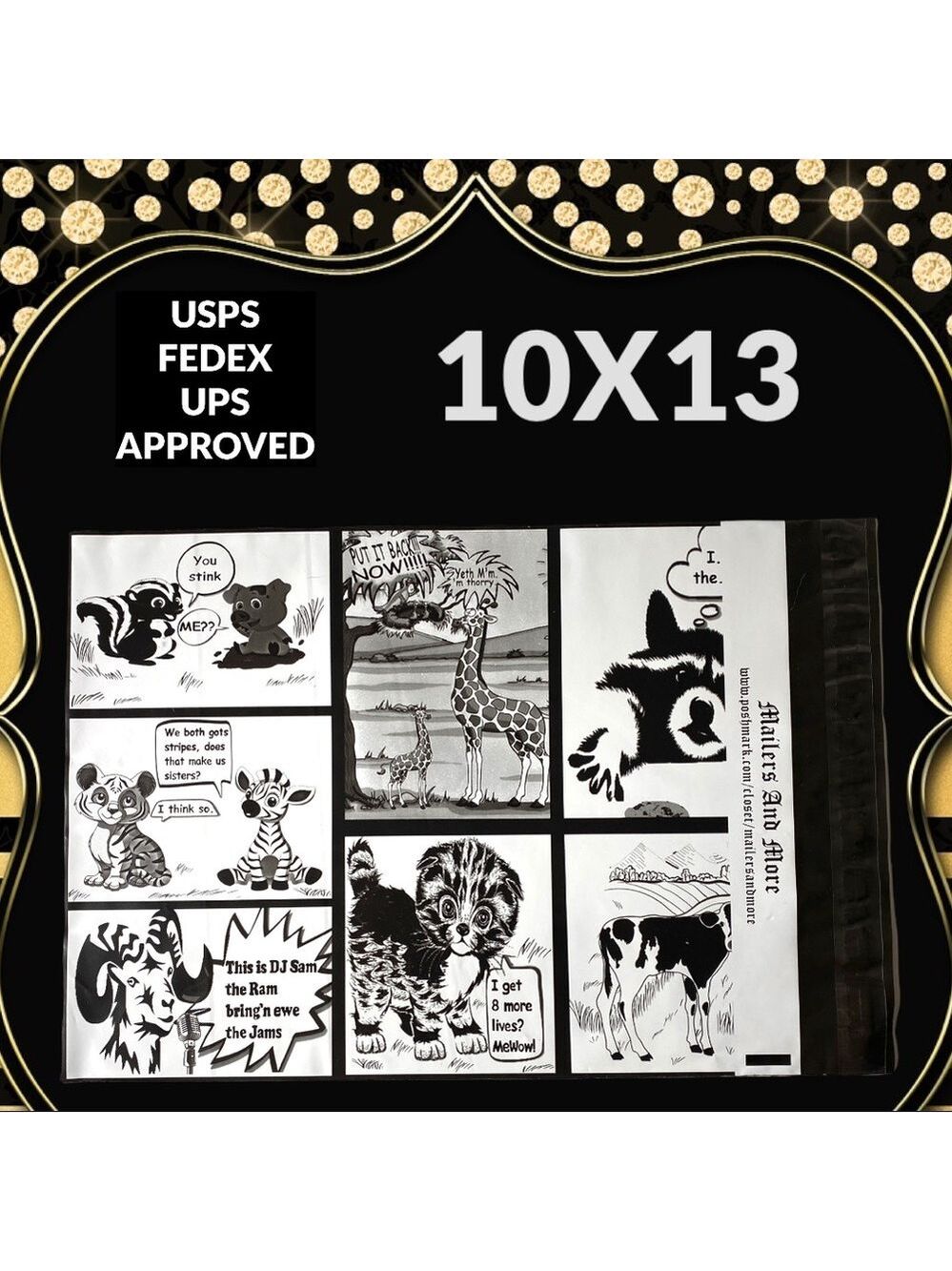 25 10X13 Comic Strip Poly Mailers, Shipping Envelopes PRICE IS FIRM - Picture 8 of 8